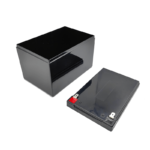 Empty 12V 12AH battery box black cover inside
