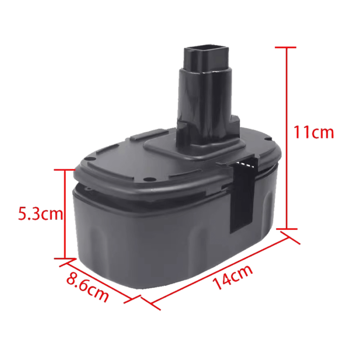 Dewalt DC9096 battery box size