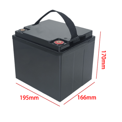 12V 38AH battery box size