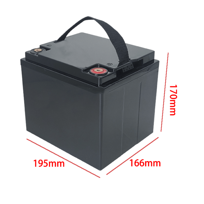 12V 38AH battery box size