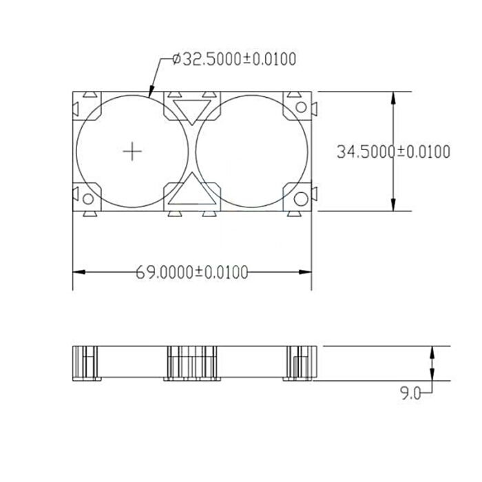 32650 battery holder 2P size