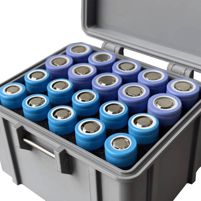 18650 21700 Battery Cells Storage box gray application