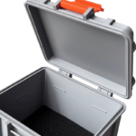 Lithium Battery Cells Storage box gray open