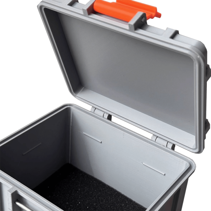 Lithium Battery Cells Storage box gray open