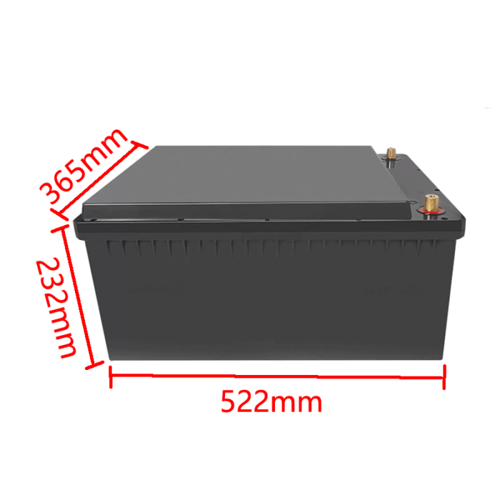 12V 300AH empty battery box size