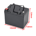 12v 33ah empty battery box black size